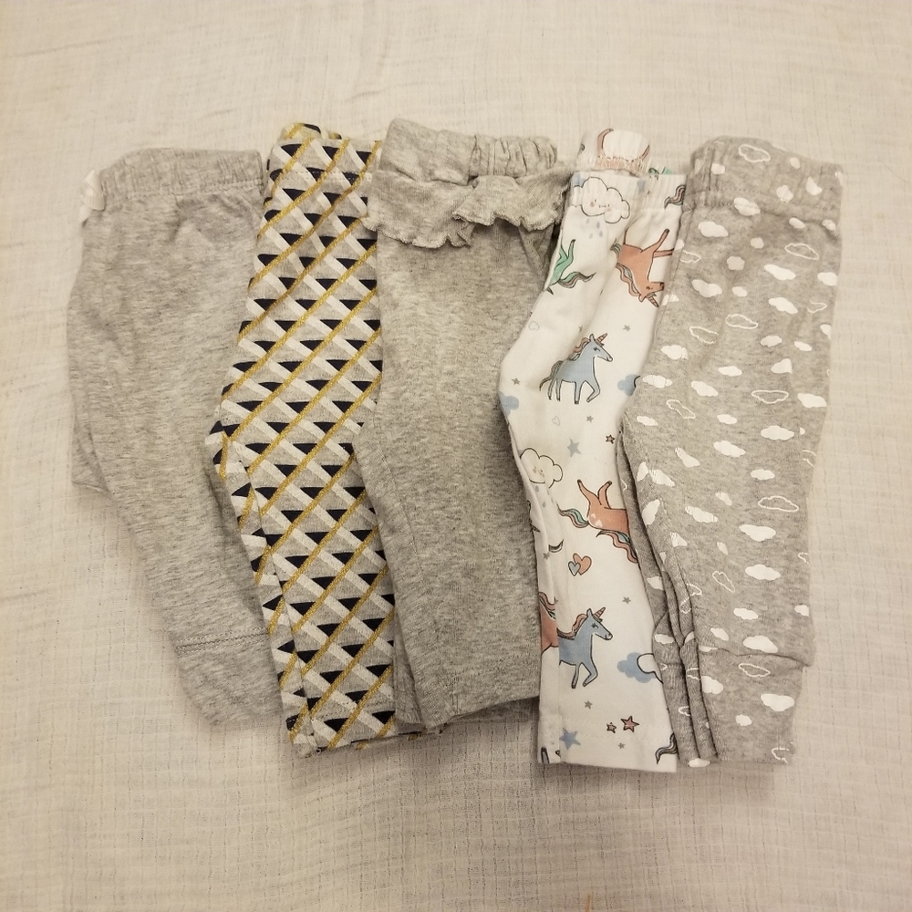 10/$25 Carter's Grey Leggings Pants Bundle 5 Pairs